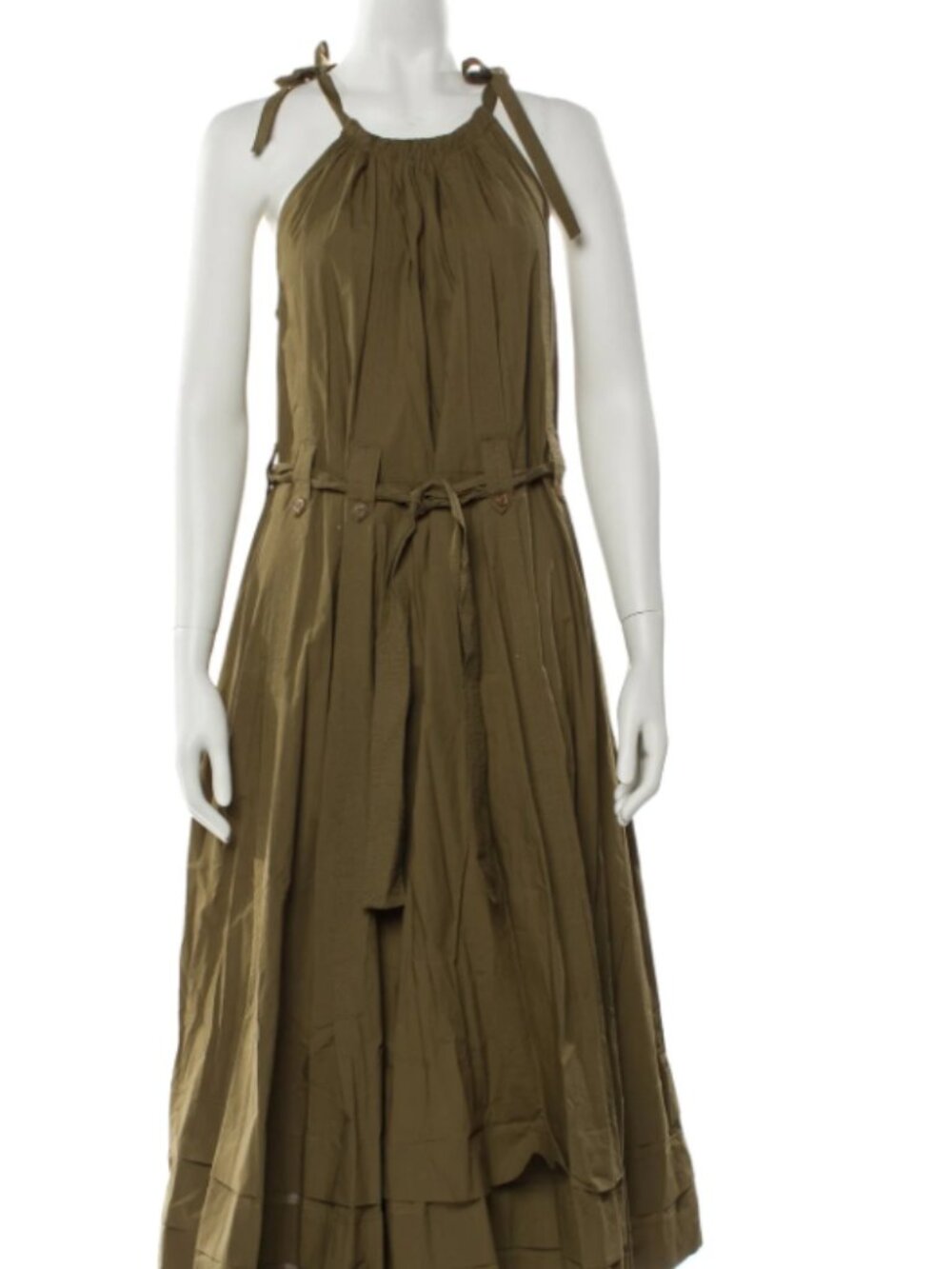 Olive Green Ulla Johnson Halter / Tent Maxi Dress Size XS